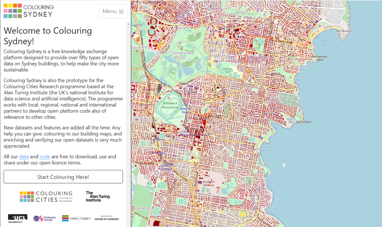 This is a screengrab of the Colouring Sydney digital platform.